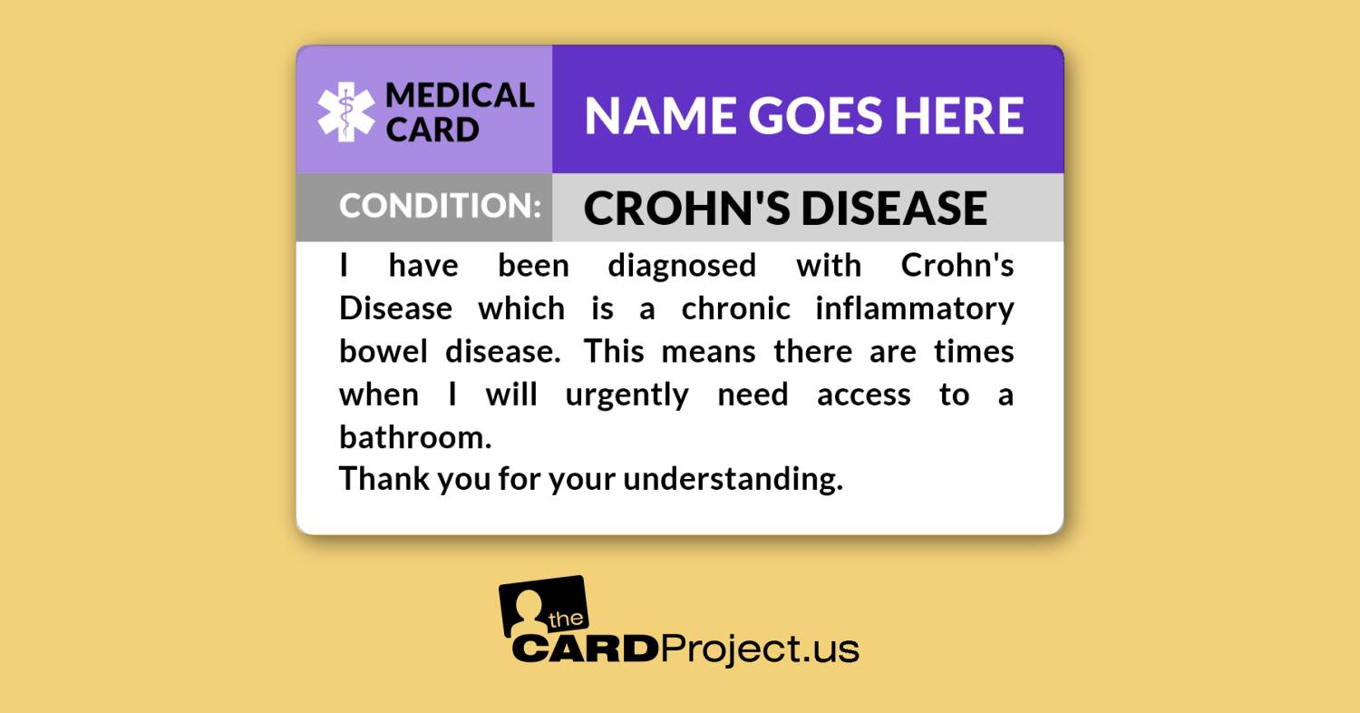 Crohn's Disease Medical Card (FRONT)